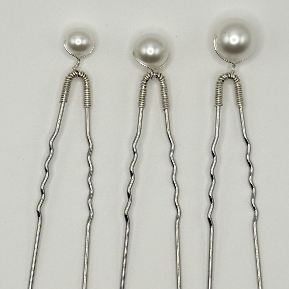 PICS À CHEVEUX PERLÉA ARGENTÉ